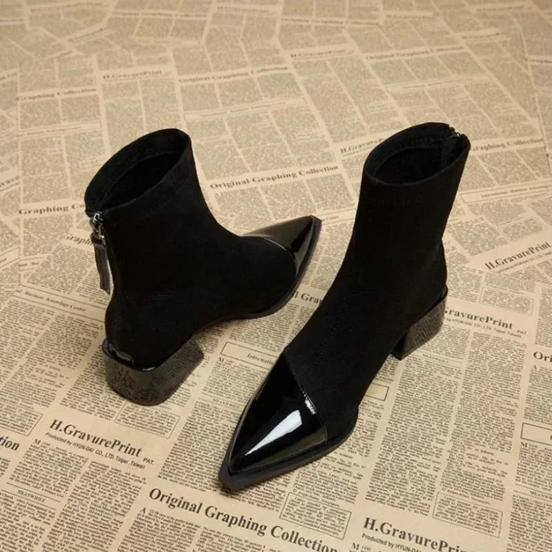 Vans Mte Sk8 Hi Waterproof Insulated Shoe Autumn Winter Fleeces Sock Ankle Boots Square Heel Warm Short Booties