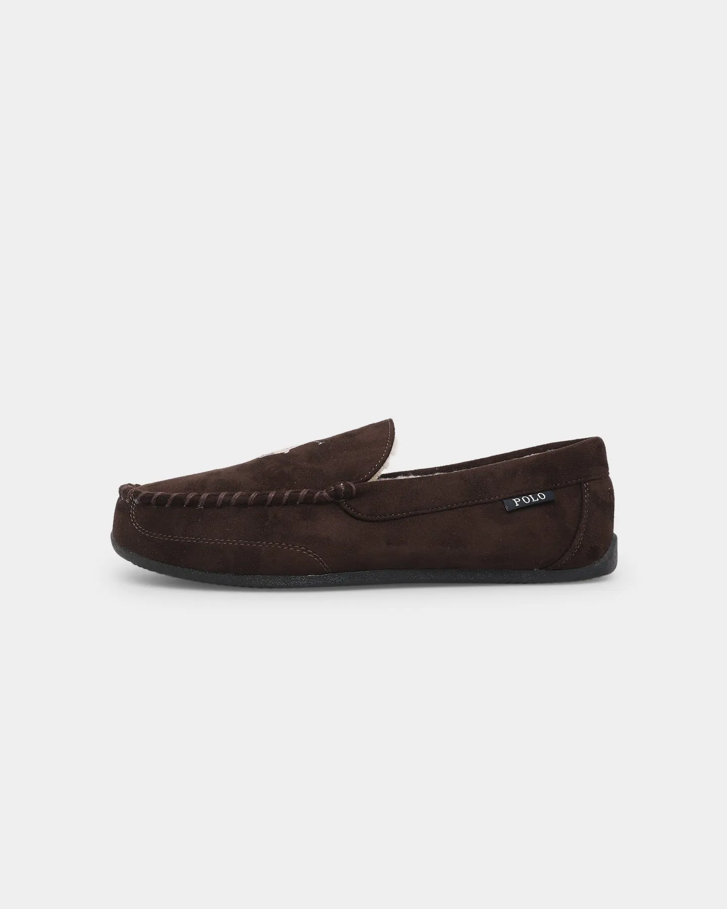 Slippers Leather Polo Ralph Lauren Declan Slippers Chocolate/Cream