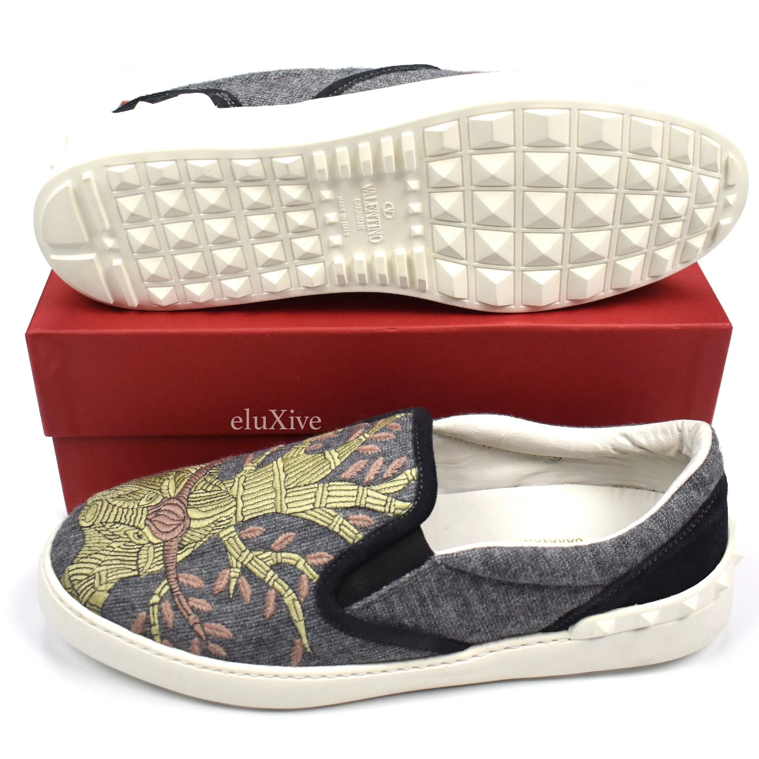 Gucci Slides Pearl Valentino - Embroidered Tapestry Skate Sneakers