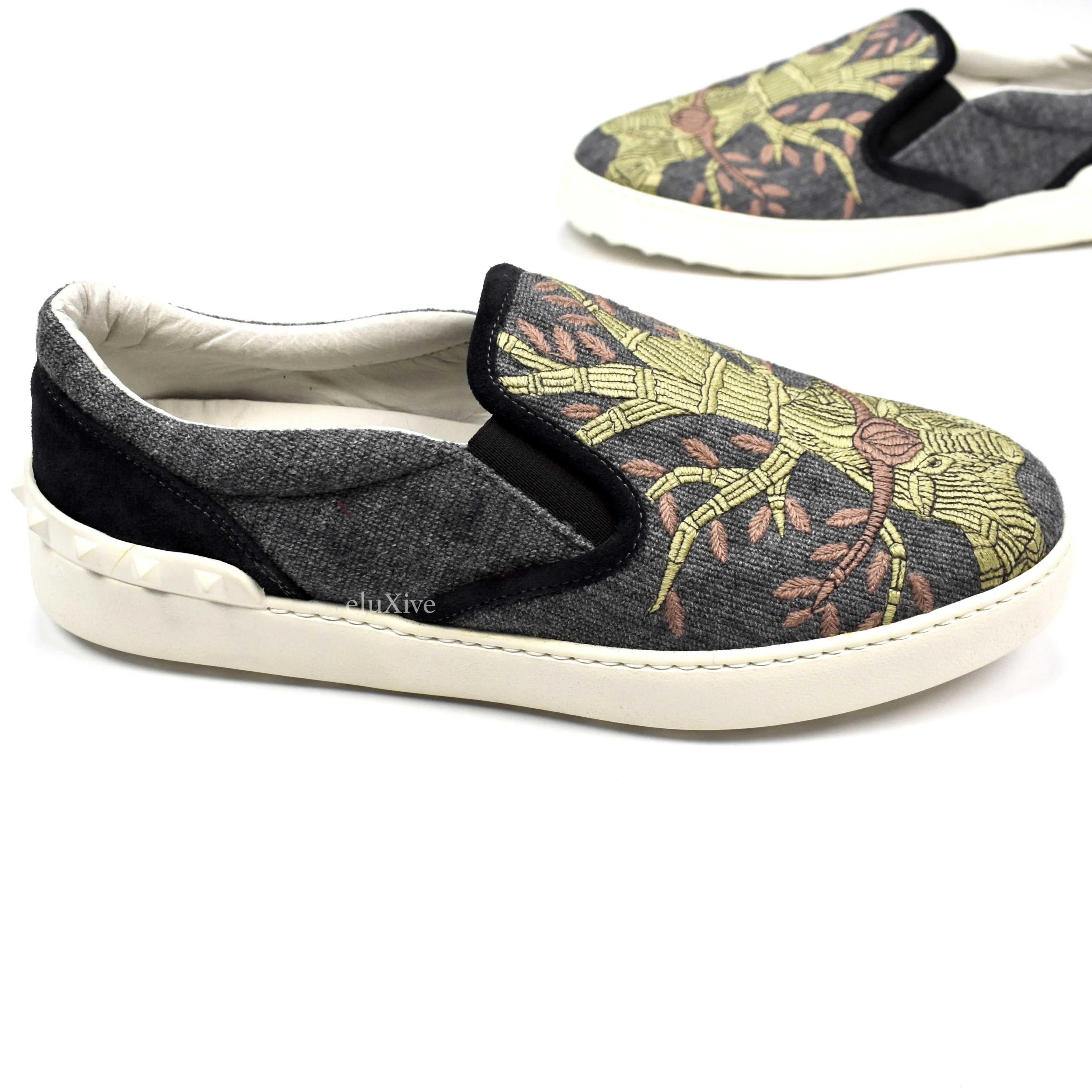 Valentino - Embroidered Tapestry Skate Sneakers Marni Slides