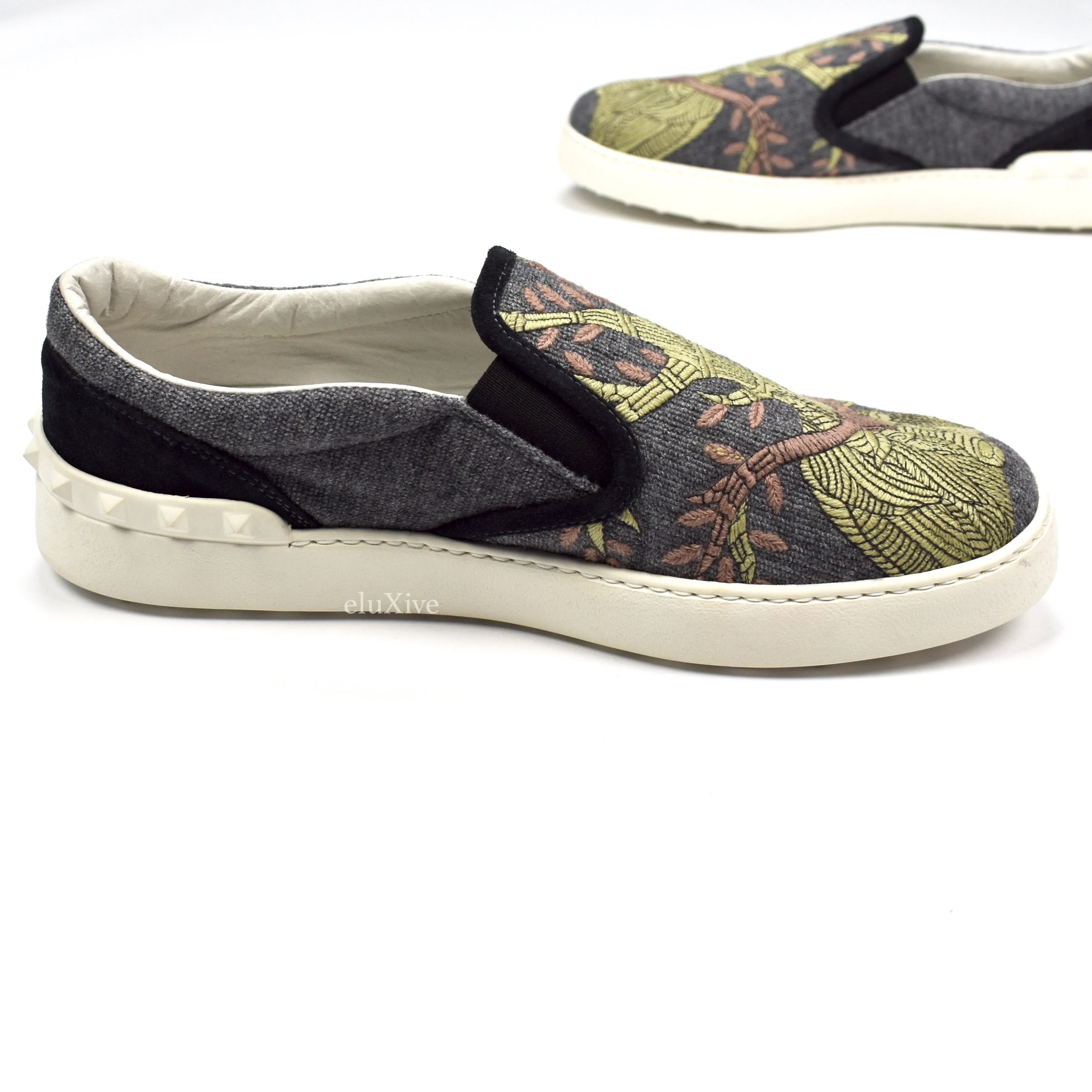 Valentino - Embroidered Tapestry Skate Sneakers Walmart Sock Slippers