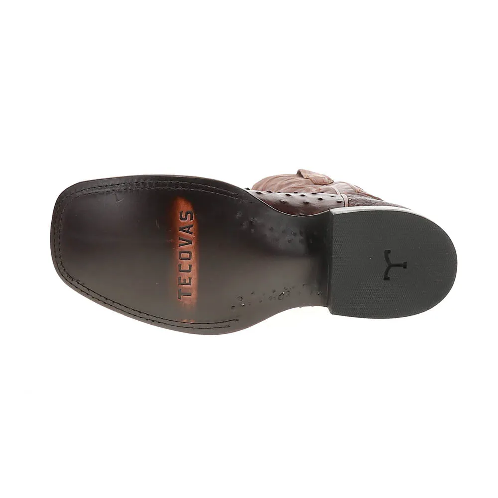 Motorcycle Cop Boots Emmitt Broad Square Toe Ostrich Cowboy Boots