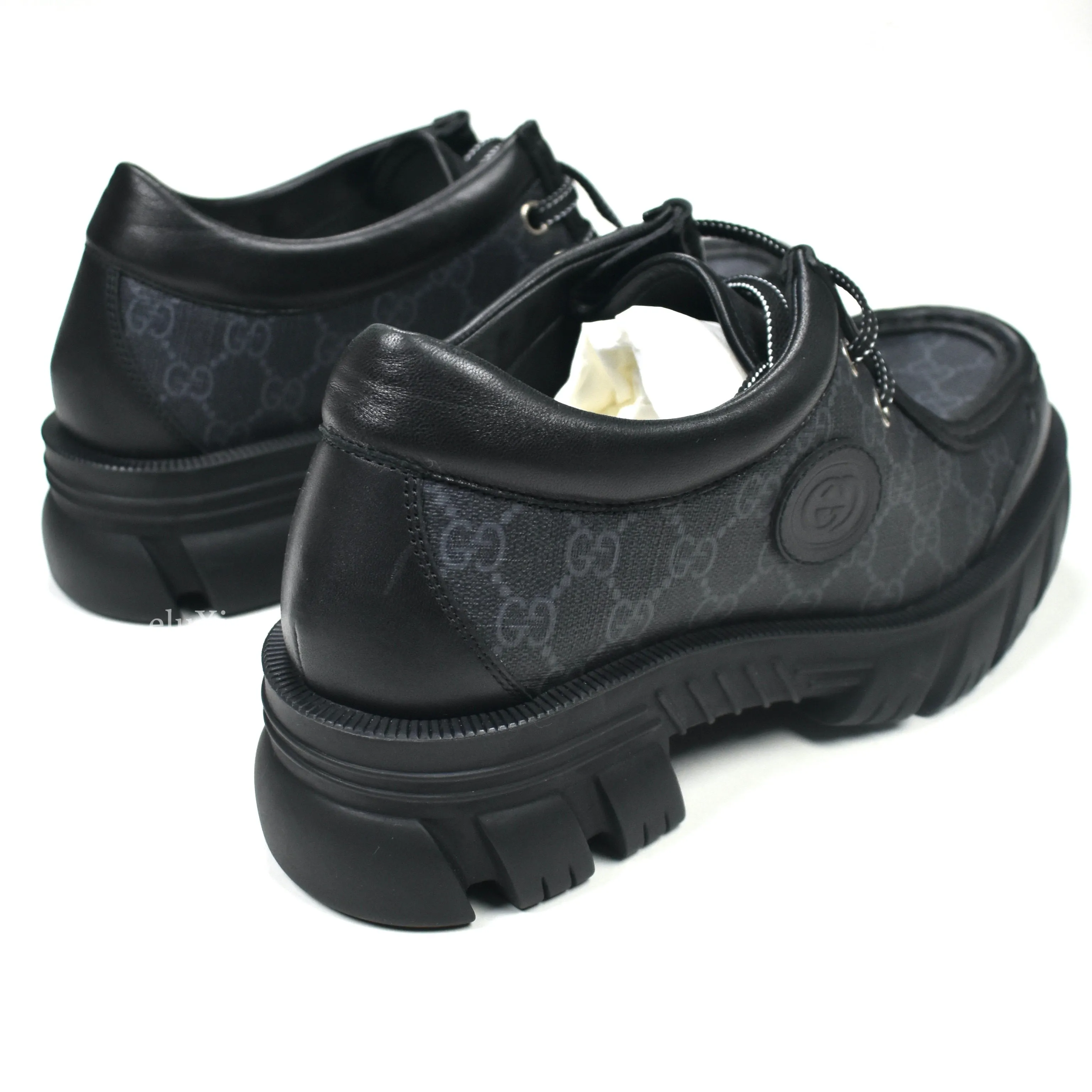 Gucci - Black GG Supreme Monogram Chunky Sole Shoes Xmas Slippers