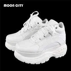 Sneakers Women 2019 Fashion Whiter Platform Sneakers Ladies White Gum Sole Sneakers
