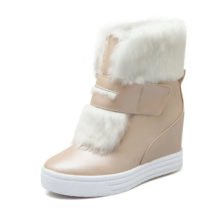 Waterproof Shoes In Nepal warm faux fur waterproof snow boots women winter fashion ladies ankle boots big size 34-43 white beige pink color