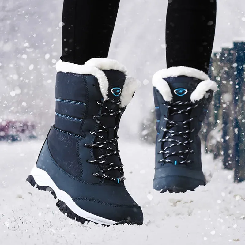 Mid Waterproof Shoes Snow Boots Plush Warm Ankle Boots For Women Winter Shoes Waterproof Boots Women Female Winter Shoes Booties Botas kodez