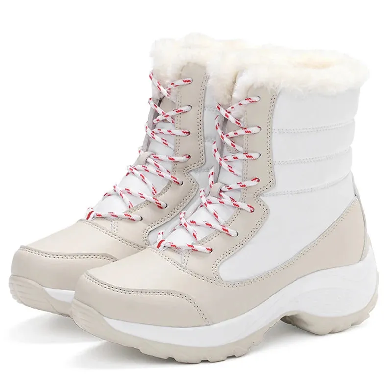 Snow Boots Plush Warm Ankle Boots For Women Winter Shoes Waterproof Boots Women Female Winter Shoes Booties Botas kodez Slip-on Waterproof Shoes