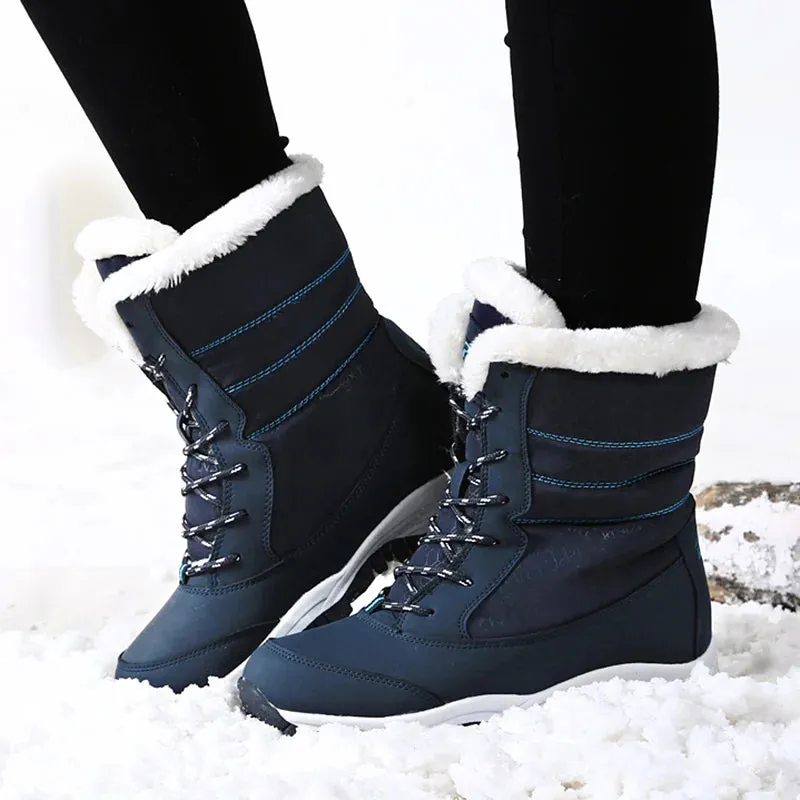 Waterproof Golf Shoes Size 12 Snow Boots Plush Warm Ankle Boots For Women Winter Shoes Waterproof Boots Women Female Winter Shoes Booties Botas kodez