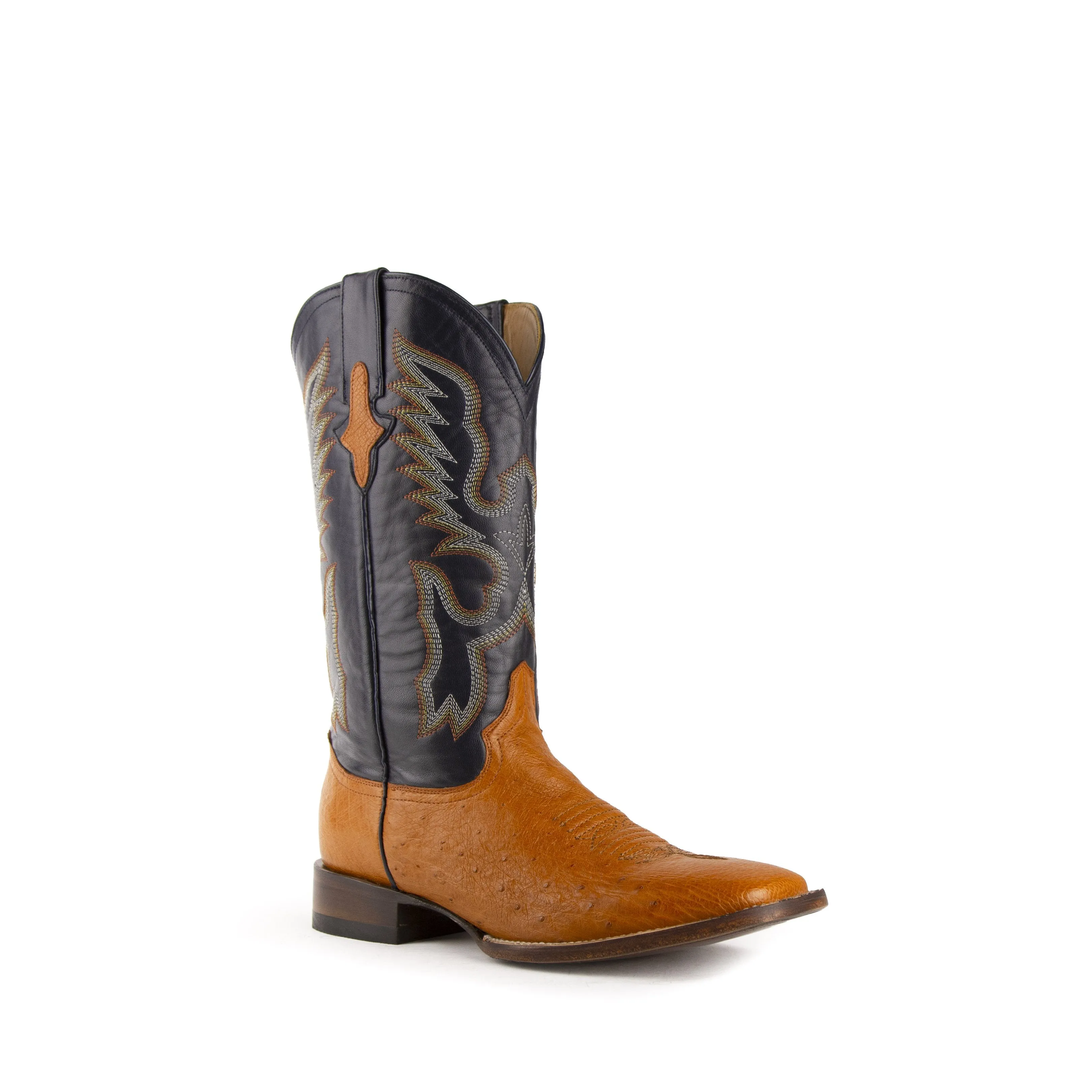 Cleo And Wolf Boots Ferrini Morgan Cognac Smooth Ostrich Boot