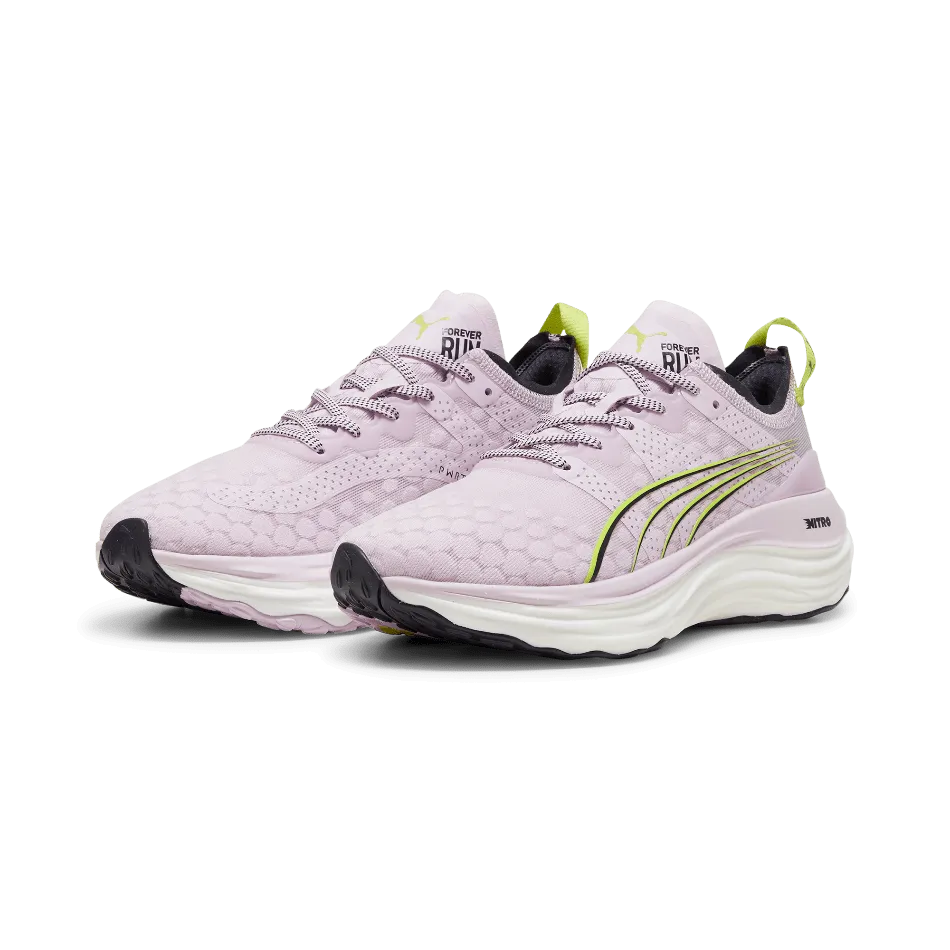 Puma ForeverRun Nitro Women's  Running Shoes in Grape Mist-Puma Black-Lime Pow SS24 Asics Skate Shoes Australia