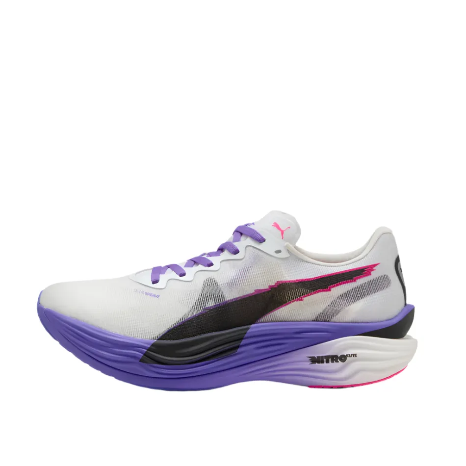 PUMA Men's Deviate NITRO Elite 3 DIGITOKYO Running Shoes in PUMA White/Dark Amethyst AW25 Asics Shoes Kayano 23