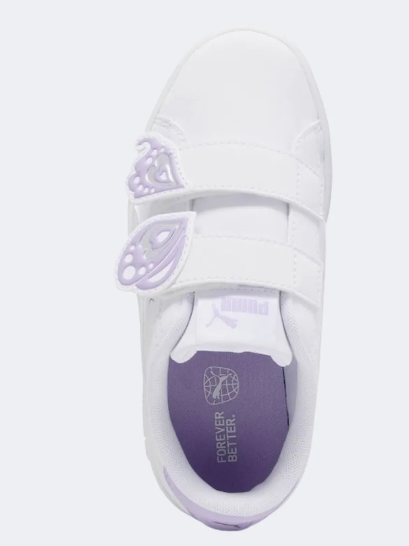 Asics Tiger Shoes Puma Smash 3 Butterfly Ps Girls Lifestyle Shoes White/Violet/Silver