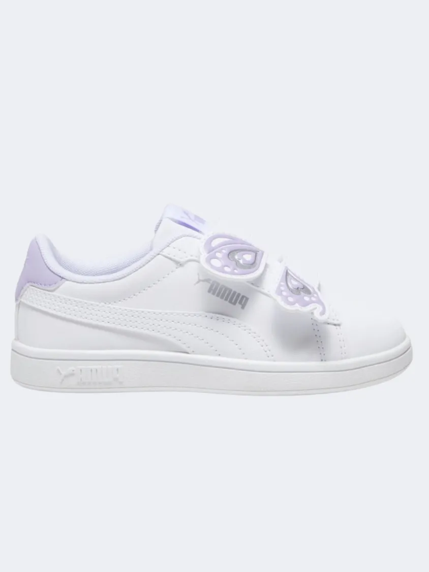Puma Smash 3 Butterfly Ps Girls Lifestyle Shoes White/Violet/Silver Asics Shoes Philippines