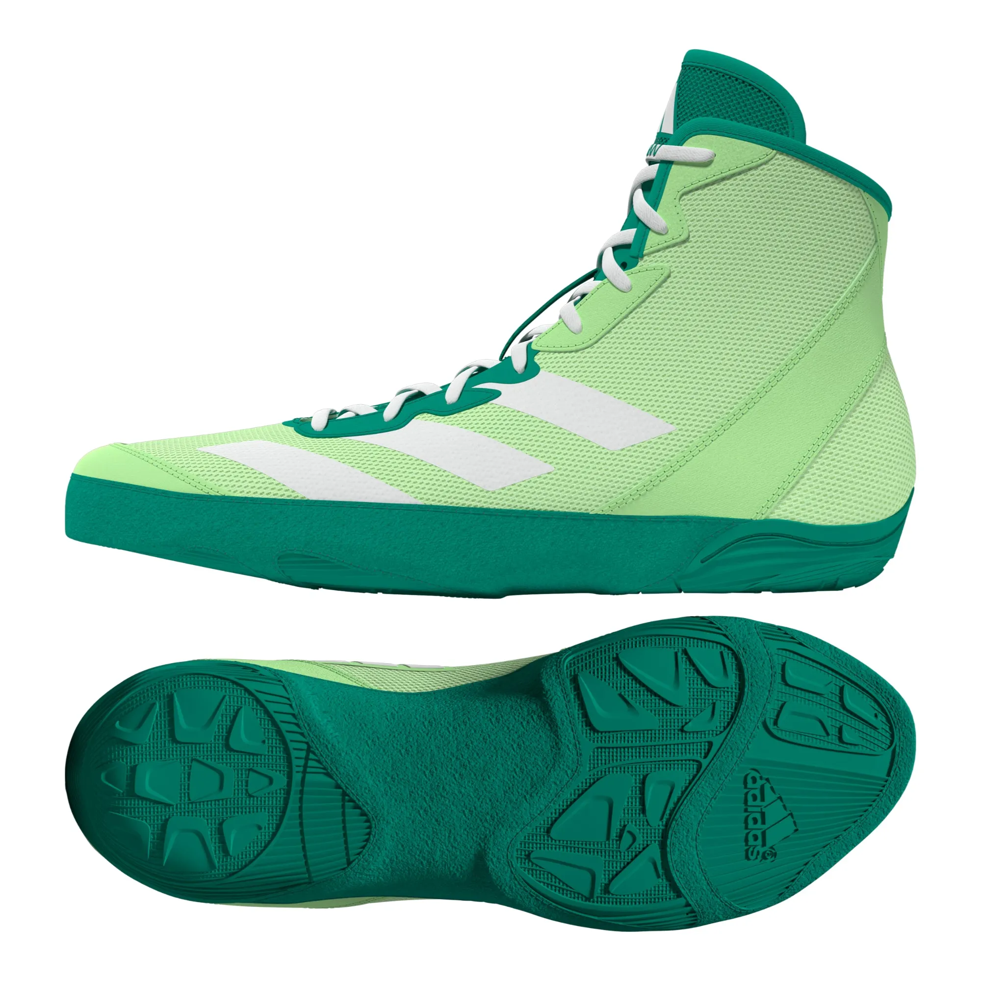 Nora Adidas Shoe Adidas Adizero Lime/White/Teal Wrestling Shoes