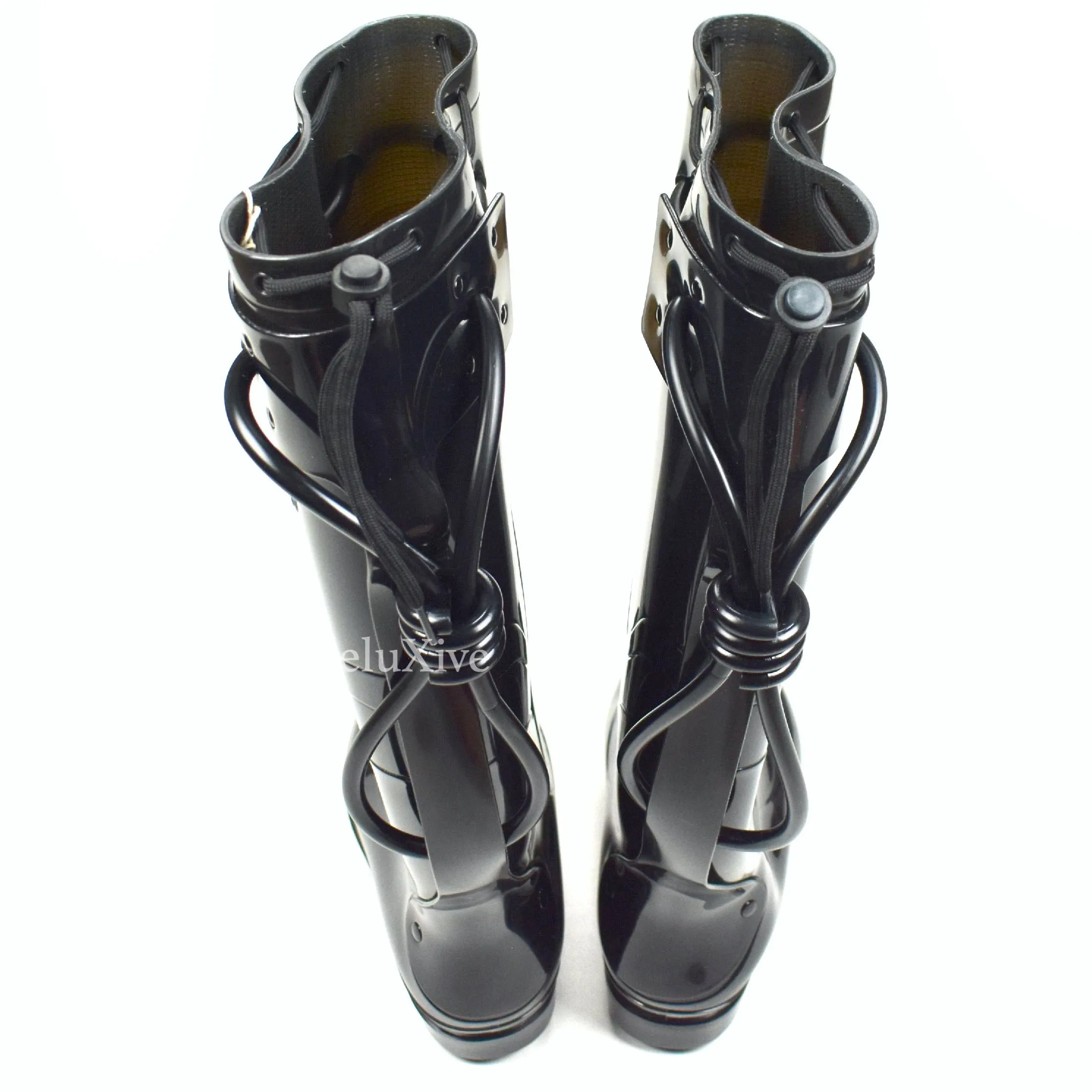 Raccoon Slippers Raf Simons - Black PVC Blade Runner Futuristic Rubber Boots