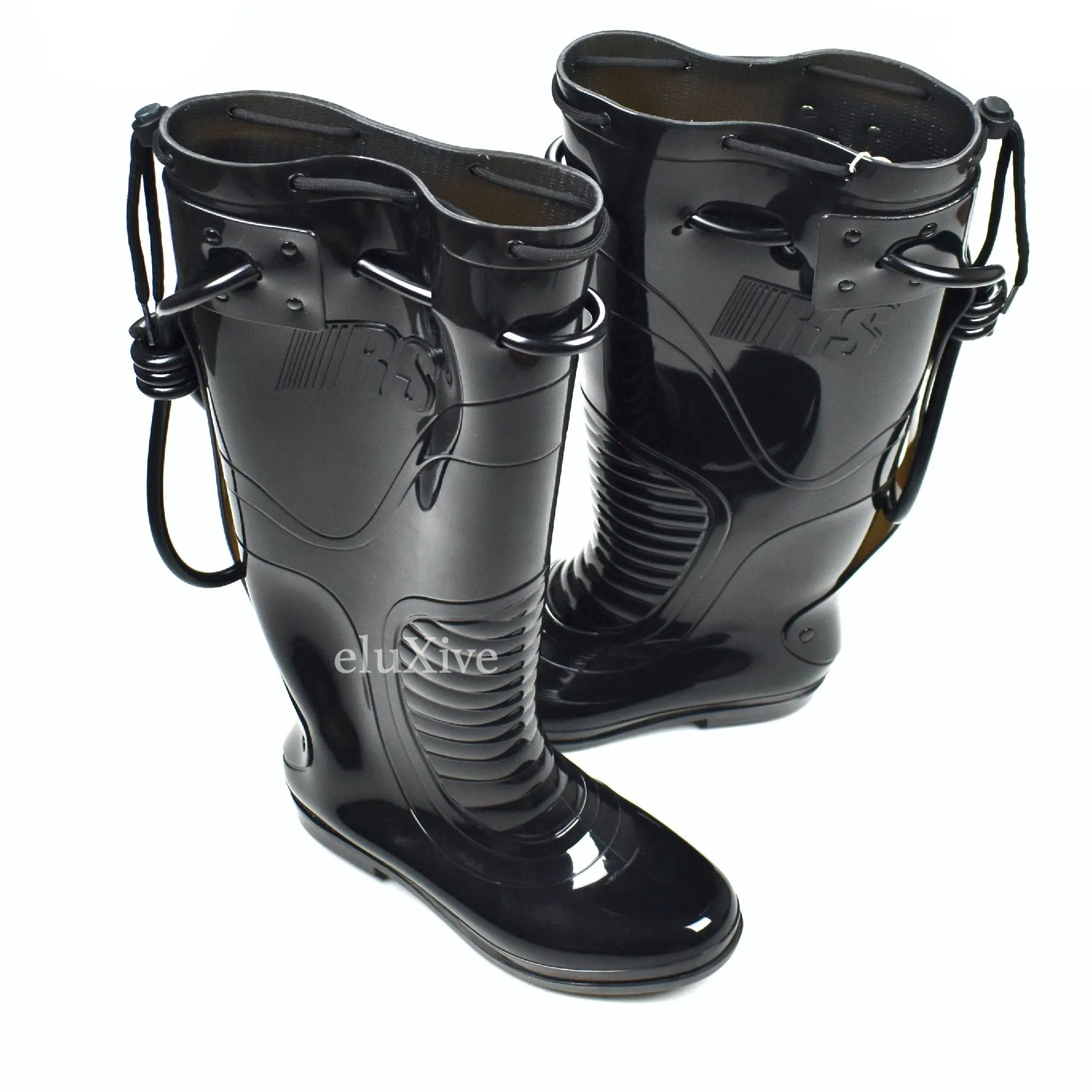 Raf Simons - Black PVC Blade Runner Futuristic Rubber Boots Great Northwest Slippers