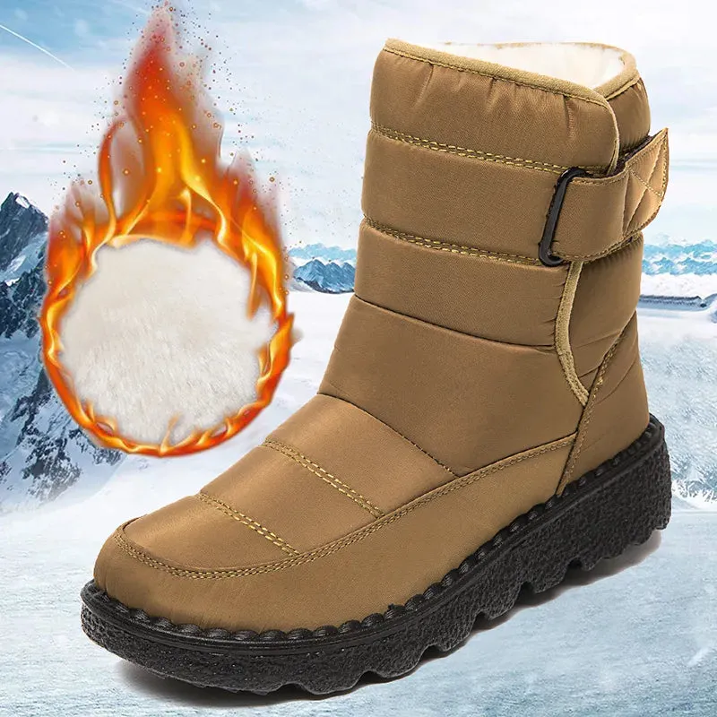 Trail Shoes Rimocy Non Slip Waterproof Snow Boots for Women Thick Plush Winter Ankle Boots Woman Platform Keep Warm Cotton Padded Shoes