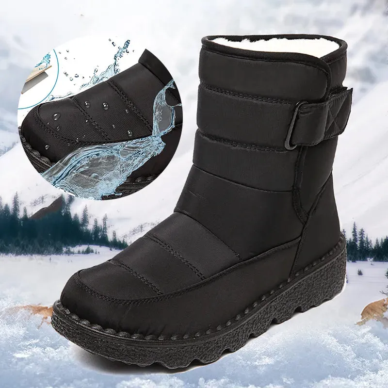 Best Waterproof Spray For Satin Shoes Rimocy Non Slip Waterproof Snow Boots for Women Thick Plush Winter Ankle Boots Woman Platform Keep Warm Cotton Padded Shoes