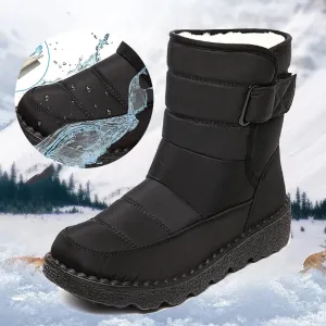 Best Waterproof Shoes Rimocy Non Slip Waterproof Snow Boots for Women Thick Plush Winter Ankle Boots Woman Platform Keep Warm Cotton Padded Shoes