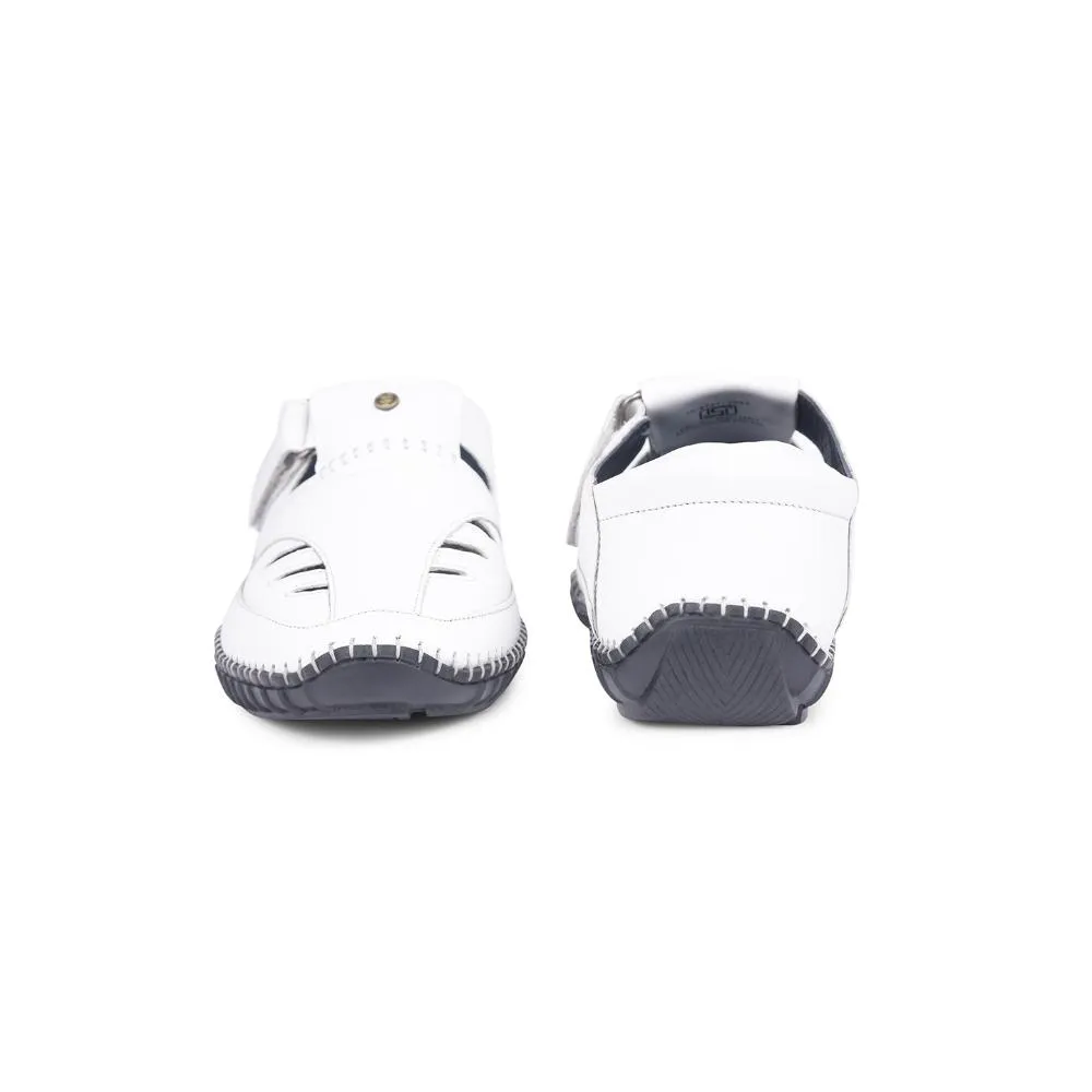 Healers White Casual Buckle Sandal For Men JPL-205 By Liberty Sofft Sandals Clearance