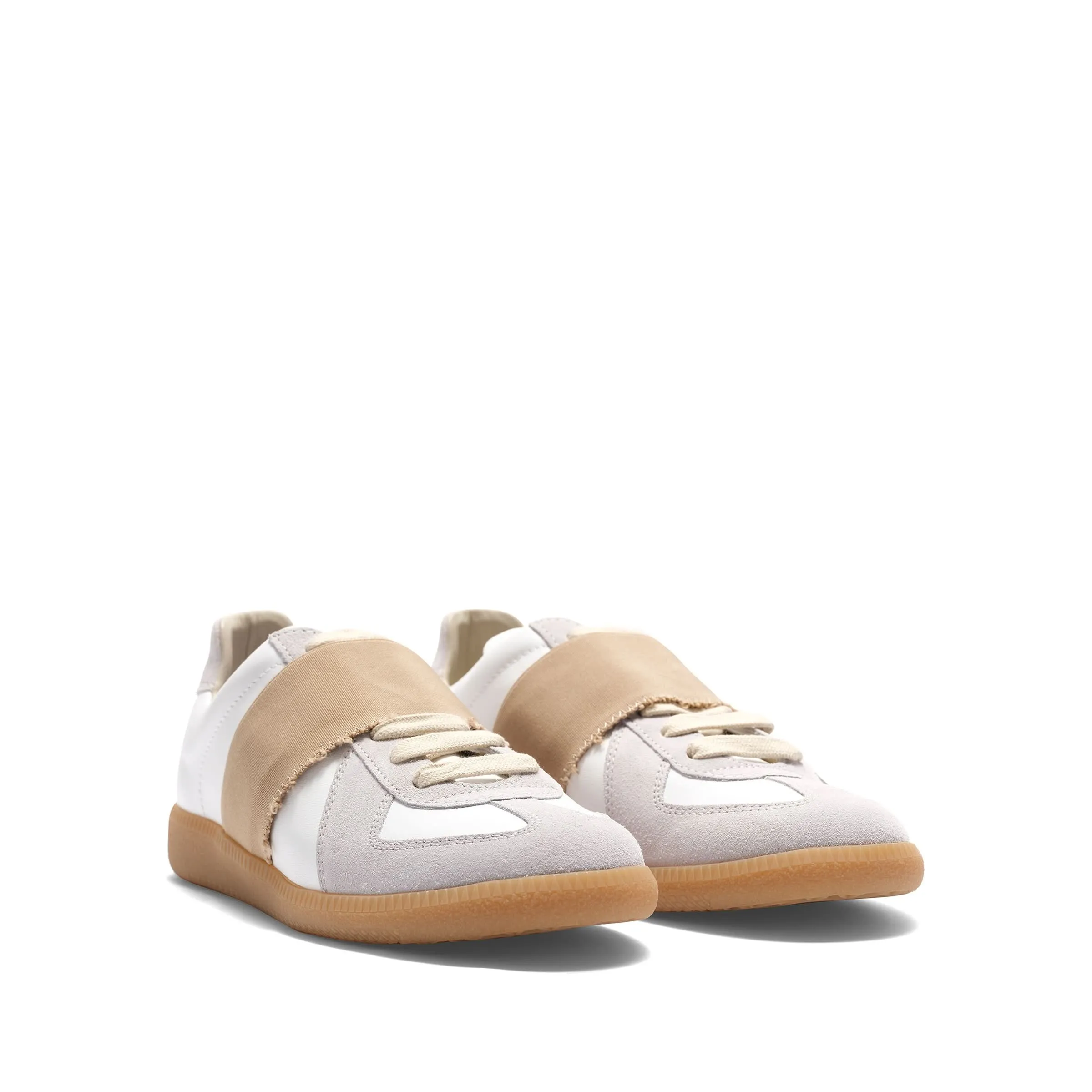 Replica Leather Sneakers in White/Nude Limited Edition Sneakers