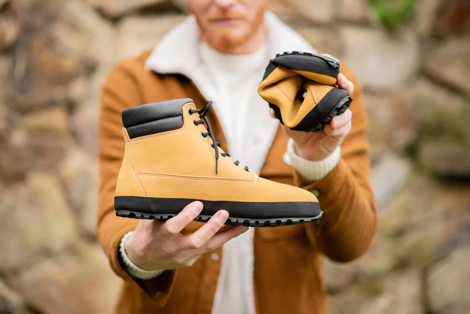 Hiking Shoes Rebel Men's barefoot shoes Shuma Nature mustard nubuck