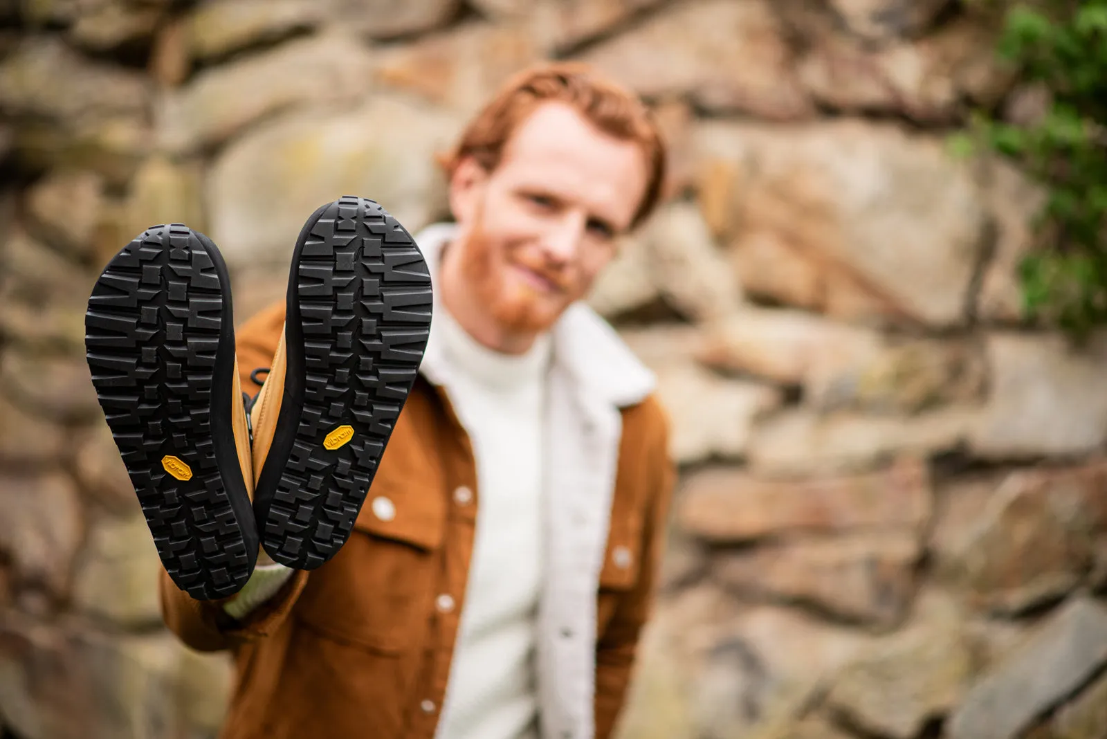 Lacing Hiking Shoes Men's barefoot shoes Shuma Nature mustard nubuck