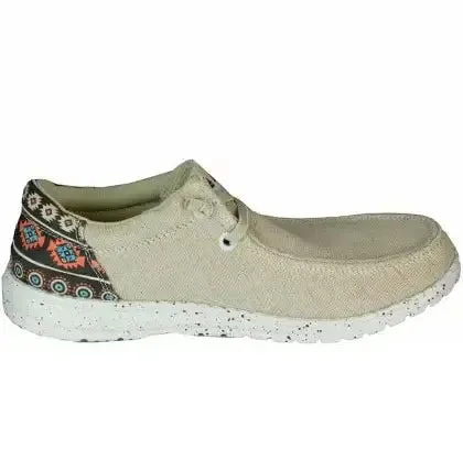 Jeans Smart Casual Shoes Roper Womens Hang Loose Casual Shoes Slip On Canvas Aztec Accent