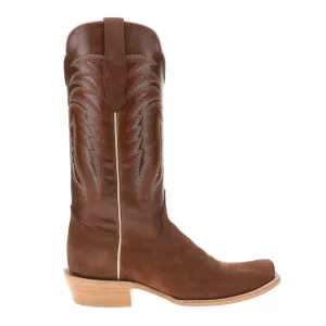 Roughout Narrow Embroidered Square Toe Cowboy Boots Suede Desert Boots