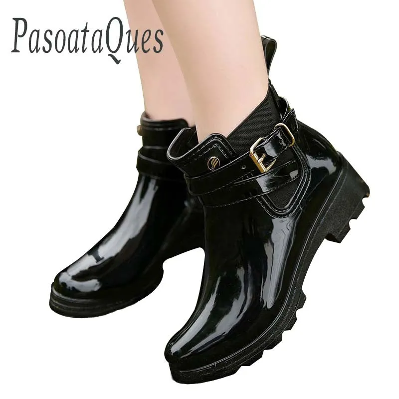 Rubber Shoes Women Rain Boots For Girls Ladies Walking Waterproof Women Boots Winter Summer Spring Ankle Martins Woman Rainboots Waterproof High Top Shoes