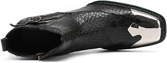 Kinky Boots The Musical Men's Western Boots Square Metal Tip Zipper Buckle