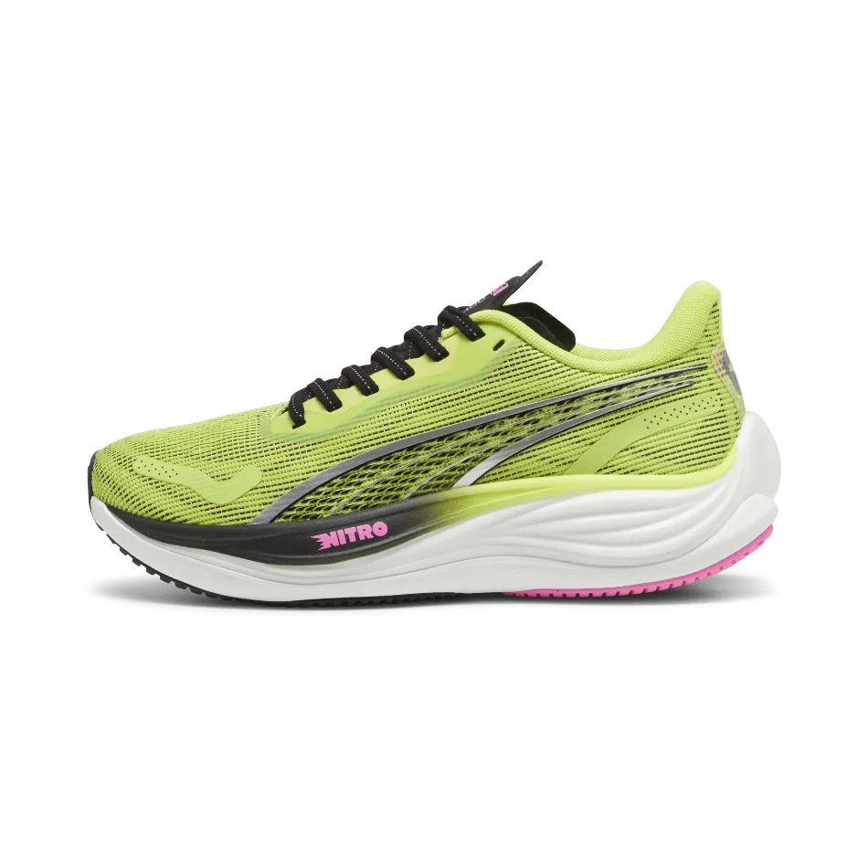Asics Steel Toe Work Shoes Puma Velocity Nitro 3 Women's  Running Shoes SS24 Lime Pow-PUMA Black-Poison Pink