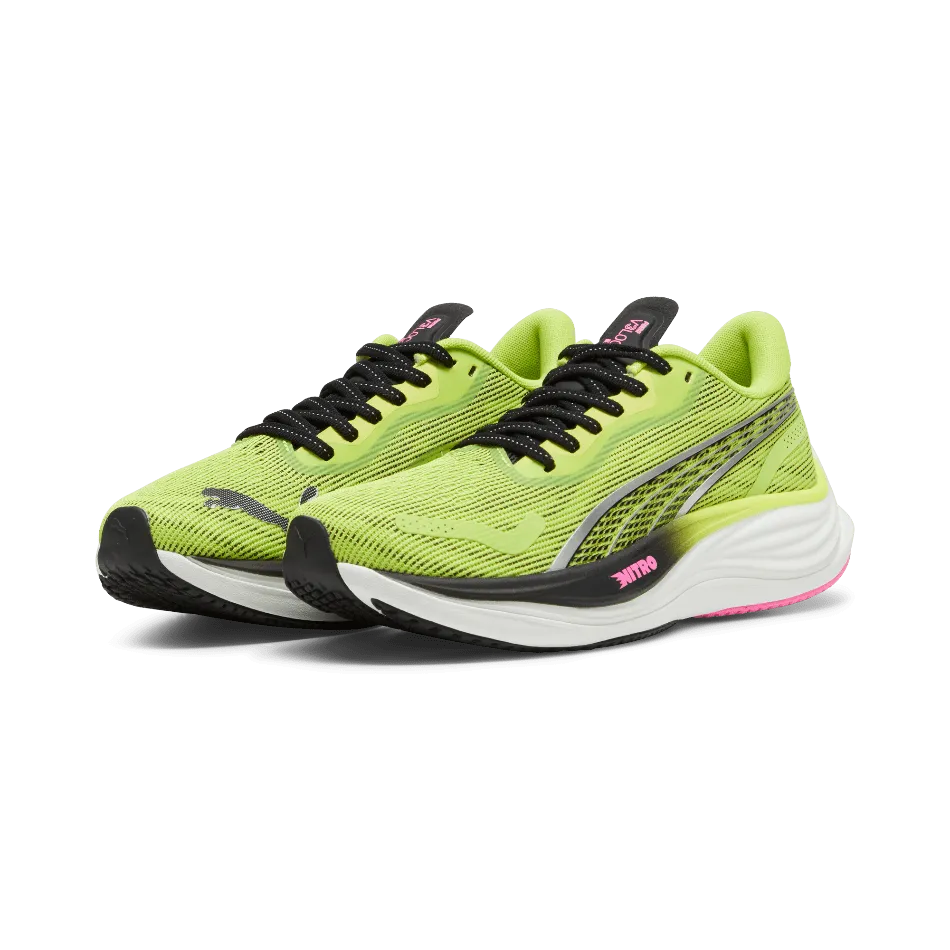 Puma Velocity Nitro 3 Women's  Running Shoes SS24 Lime Pow-PUMA Black-Poison Pink Asics Logo