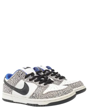 SB Dunk Low 'Supreme White Cement' Asics Shoe Size