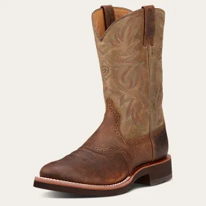 Steel Toe Work Boots ARIAT EARTH BROWN HERITAGE CREPE BOOT