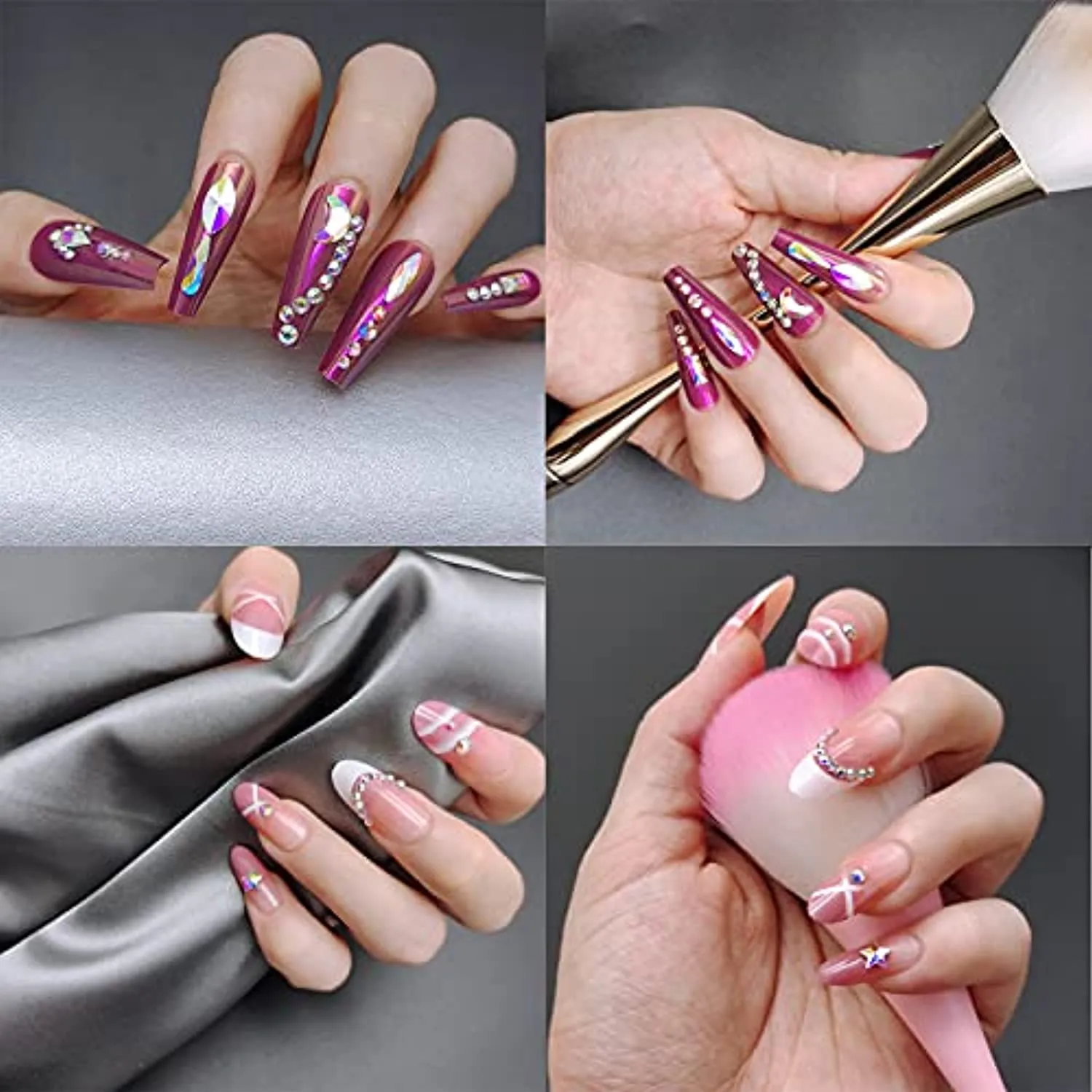 Nail Rhinestones Gems Jewels Kit,3830pcs 3D Crystal Diamond Nail Stones Mixed Shapes and Round Flat Rhinestones Packed with Nail Jewels Wax Pen & Box,Idea Gift for Acrylic Nail Art Diy Crafts Costco Waterproof Shoes