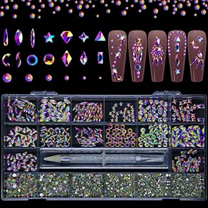 Nail Rhinestones Gems Jewels Kit,3830pcs 3D Crystal Diamond Nail Stones Mixed Shapes and Round Flat Rhinestones Packed with Nail Jewels Wax Pen & Box,Idea Gift for Acrylic Nail Art Diy Crafts Plus Clima Waterproof Trail Running Shoe