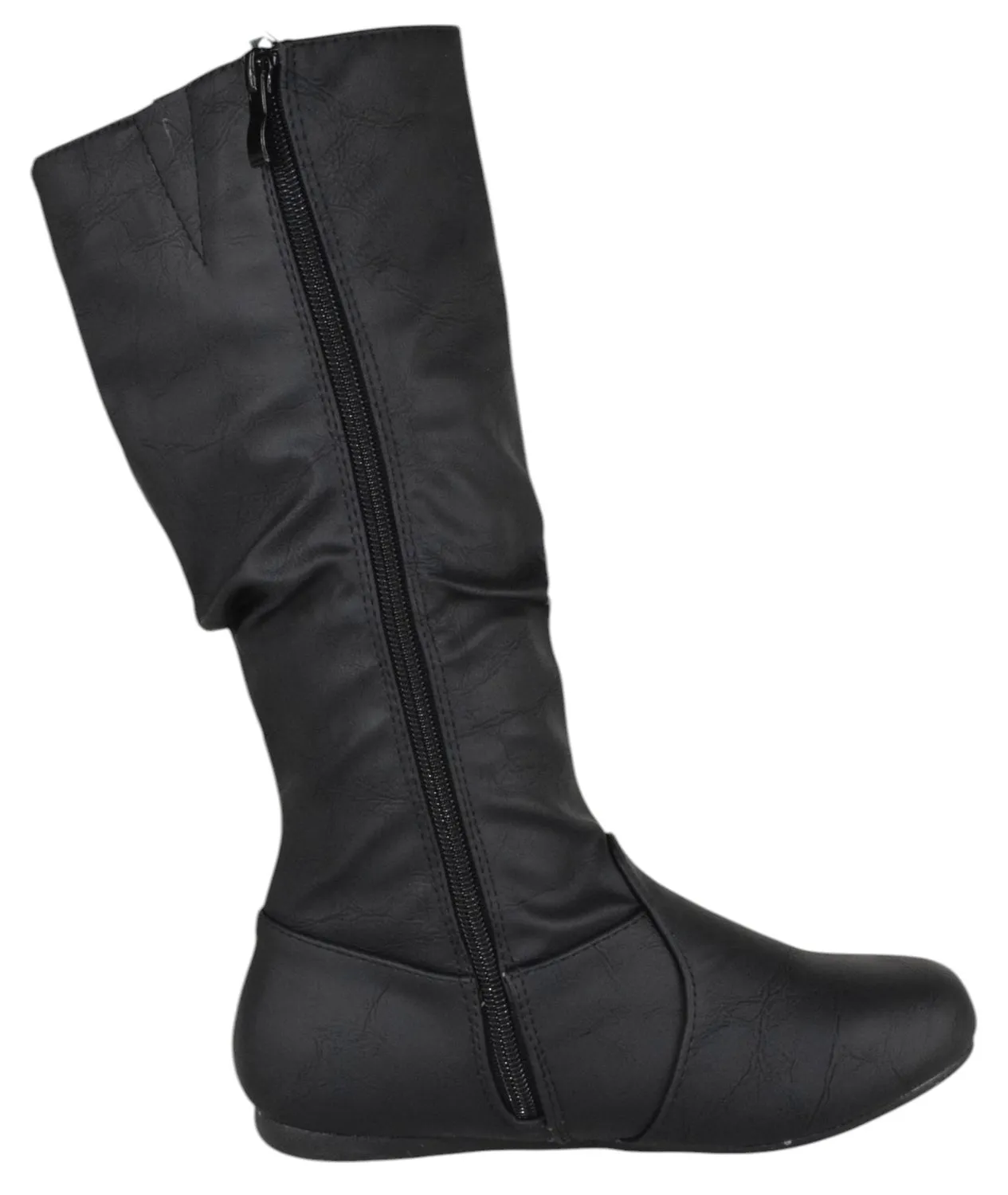 SELENA-24 Black PU Forever Formal Flat Dress Shoes