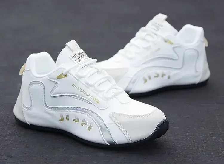 Men's PU Leather Waterproof Sneakers Casual Sports Shoes Men Lightweight Breathable Flat Non-slip Tenis Shoes Zapatillas Hombre Best Standing Shoes For Flat Feet