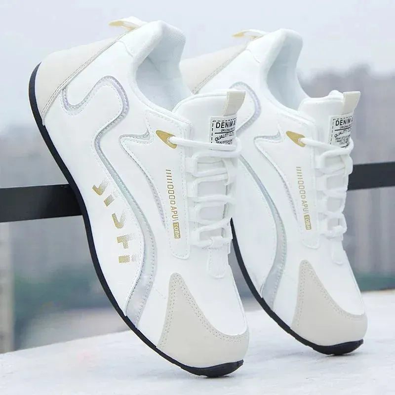 Men's PU Leather Waterproof Sneakers Casual Sports Shoes Men Lightweight Breathable Flat Non-slip Tenis Shoes Zapatillas Hombre Pedal Shoes