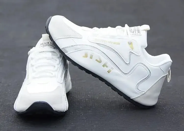 Waterproof Shoes For Flat Feet Men's PU Leather Waterproof Sneakers Casual Sports Shoes Men Lightweight Breathable Flat Non-slip Tenis Shoes Zapatillas Hombre