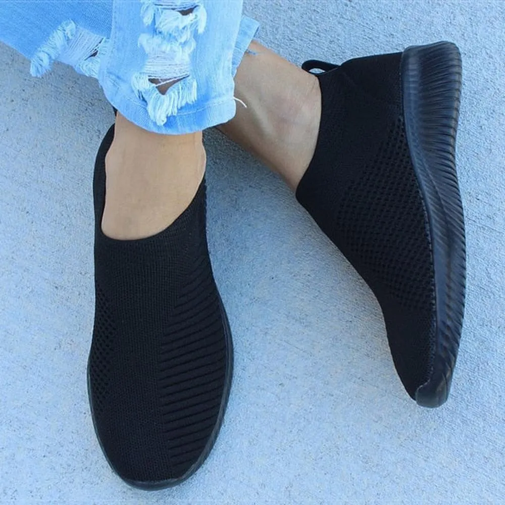 Women Slip on Lightweight Casual Flats Shoes Mesh Casual Shoes