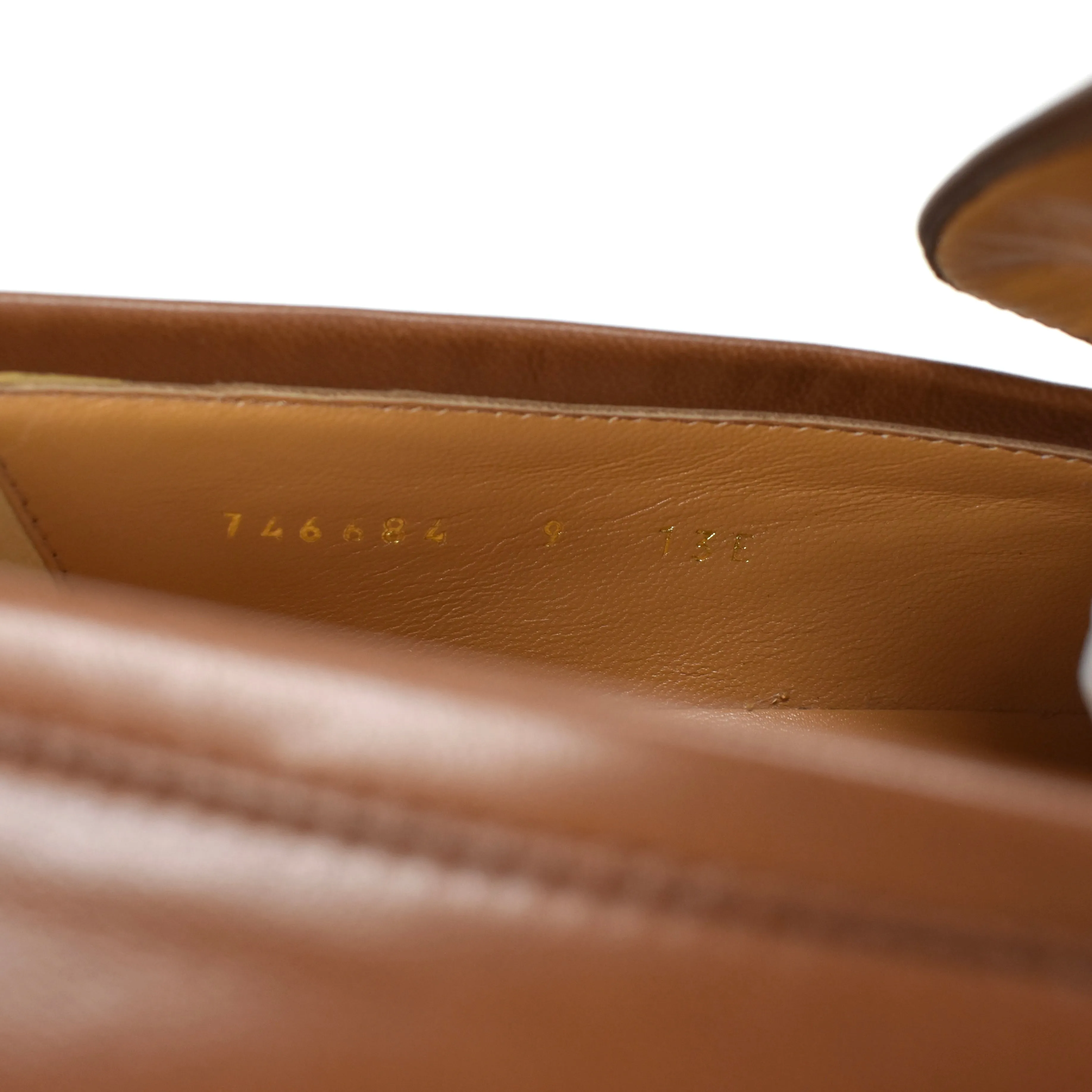 Volcom Slippers Gucci - Brown Leather GG Chain Logo Loafers