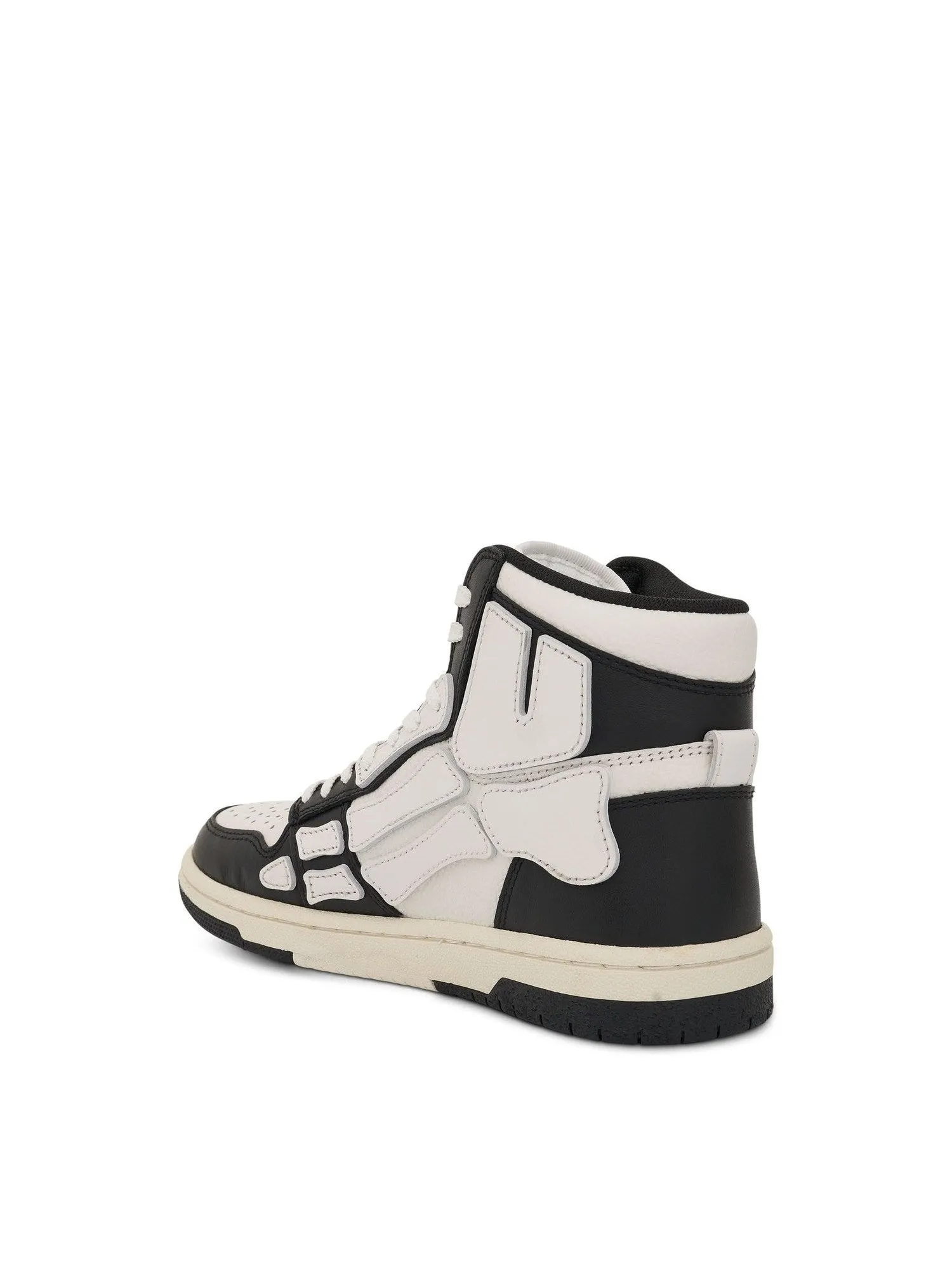 Skeleton High Leather Sneaker in Black/White Sparkly Platform Sneakers