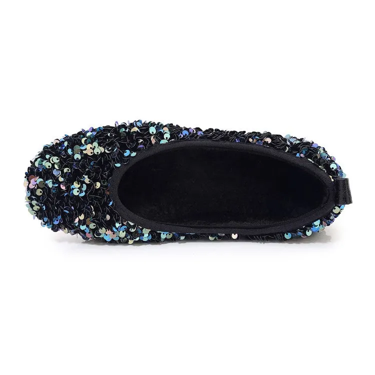 Women's Lightweight Bling Bling Sequins Slip on Flats Shoes Basketball Shoes For Flat Feet