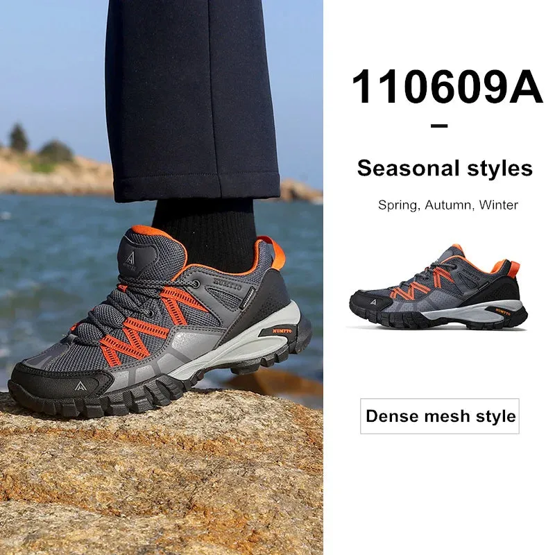 X Hiking Shoes HUMTTO Summer Breathable Shoes for Men Non-slip Hiking Men's Sports Shoes Luxury Designer Outdoor Black Rubber Trekking Sneakers