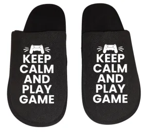 keep calm and play game video game Gamer Gaming Men's Slippers / House Shoes slides dad husband father son gift Outlet Slippers