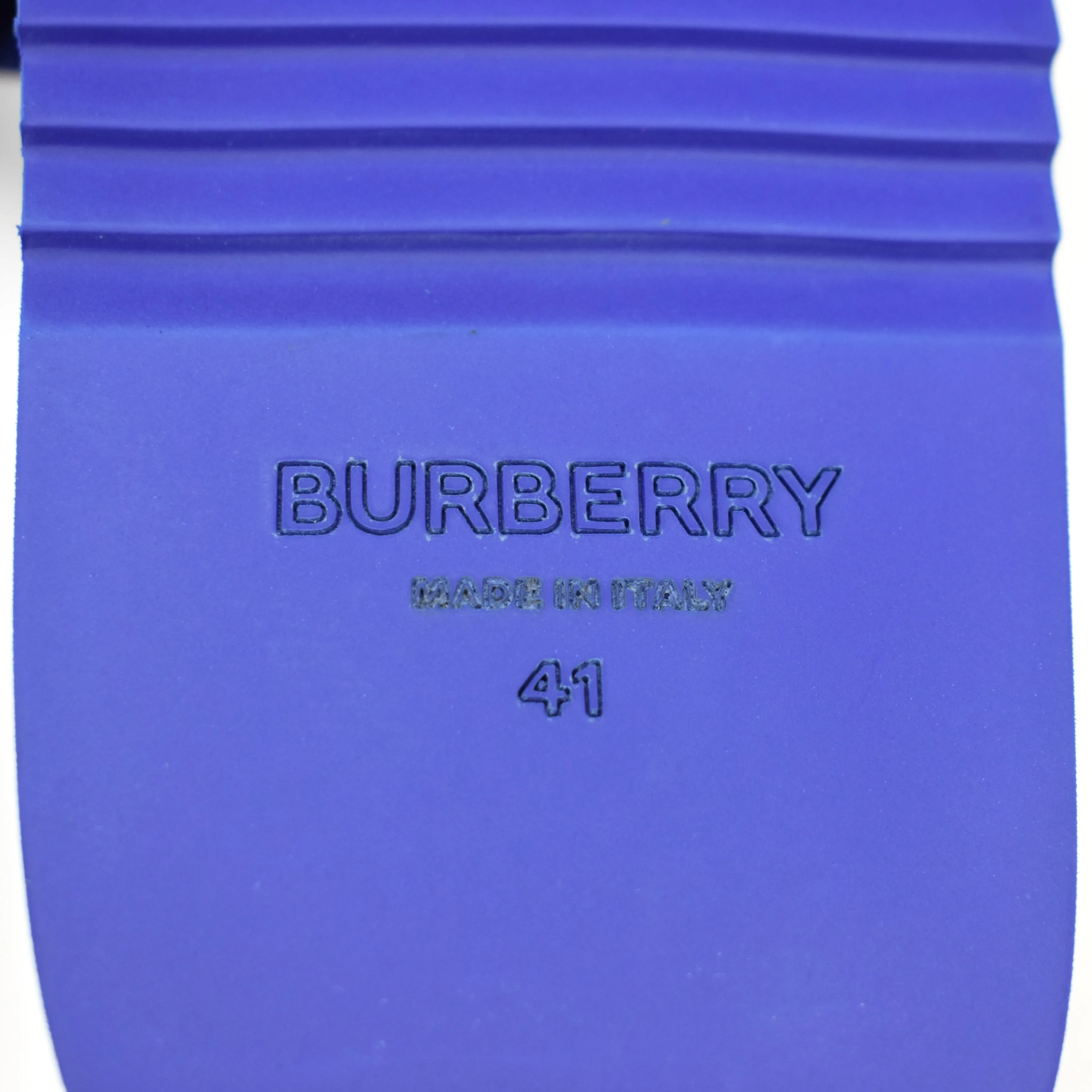 Burberry - Blue Leather TB Monogram Logo Melroy Slides Chacos Slippers