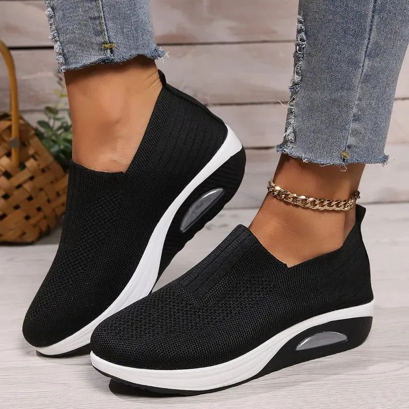 Comfortable Platform Slip-On Shoes for Women Casual Trainer Shoes