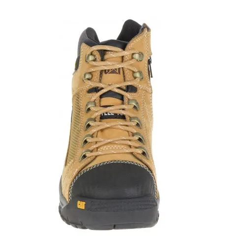 Distressed Cowboy Boots CAT Convex ST Mid Honey Safety Boot